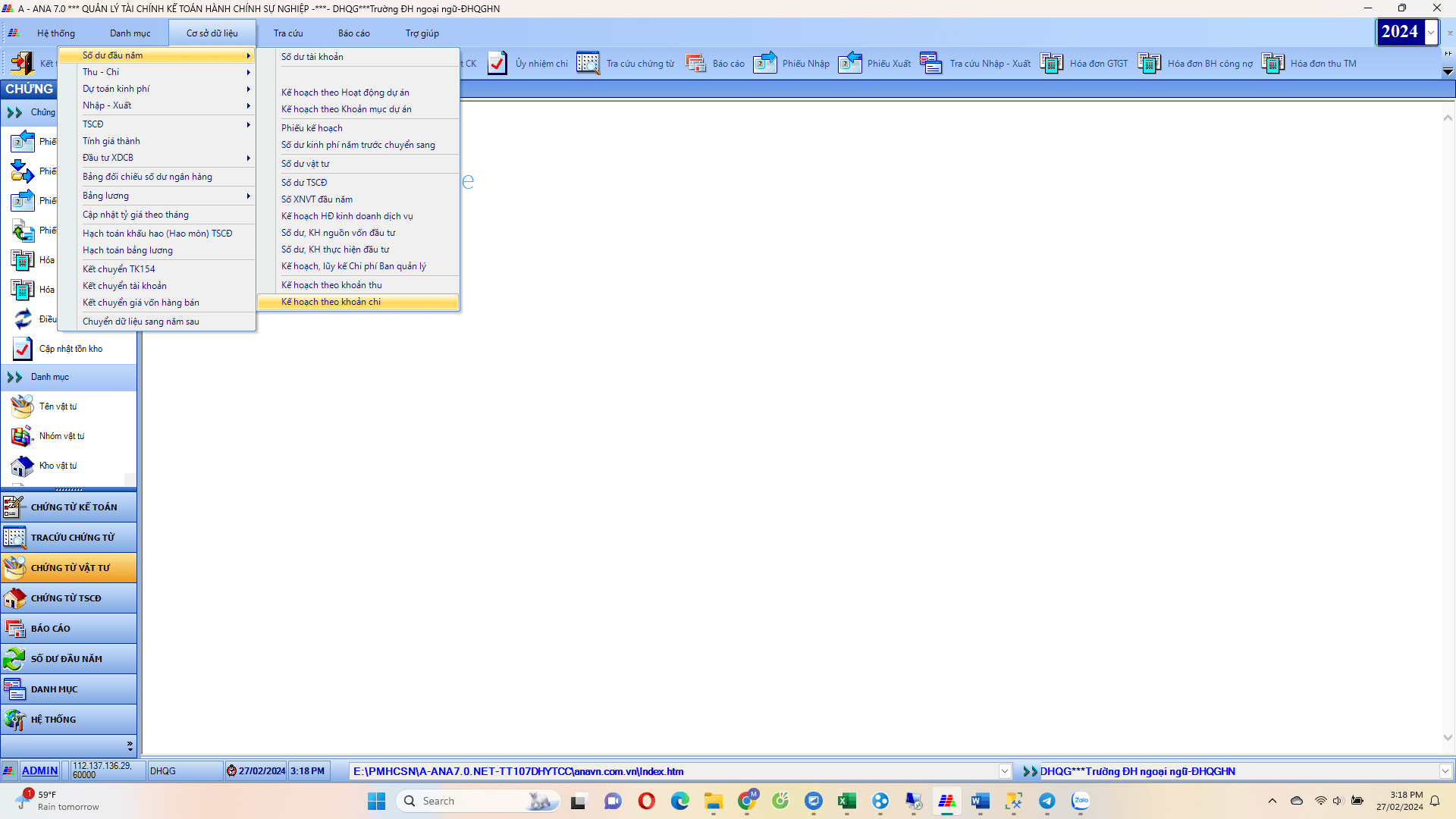 theo dõi kế hoạch theo năm học